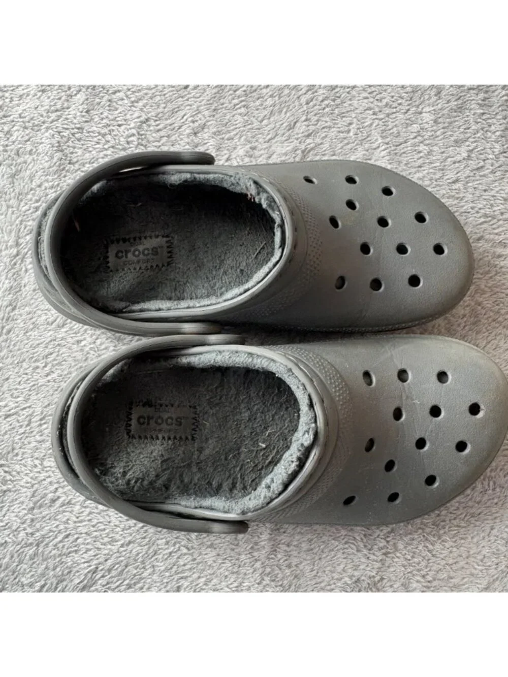 Crocs Clogs Sherpa Lined Unisex Kids 1 Gray Outdoors
